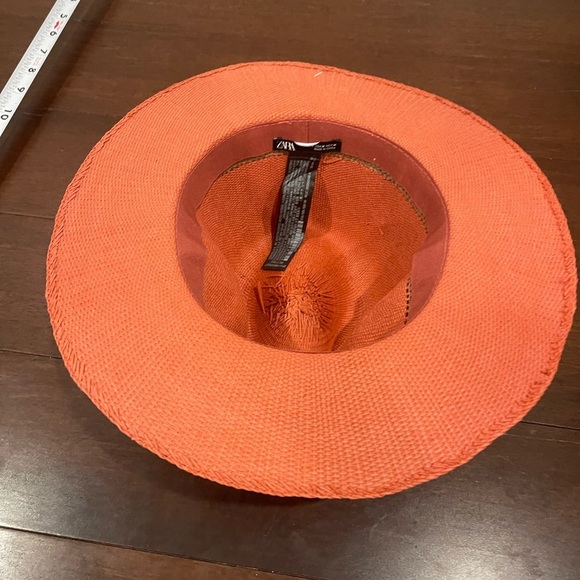 nwt zara woven rancher hat pink medium